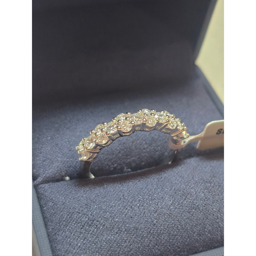 .75ct Lab Grown Diamond Scalloped Eternity Band .925 Sterling Silver Ring Size 7 - Picture 3 of 3